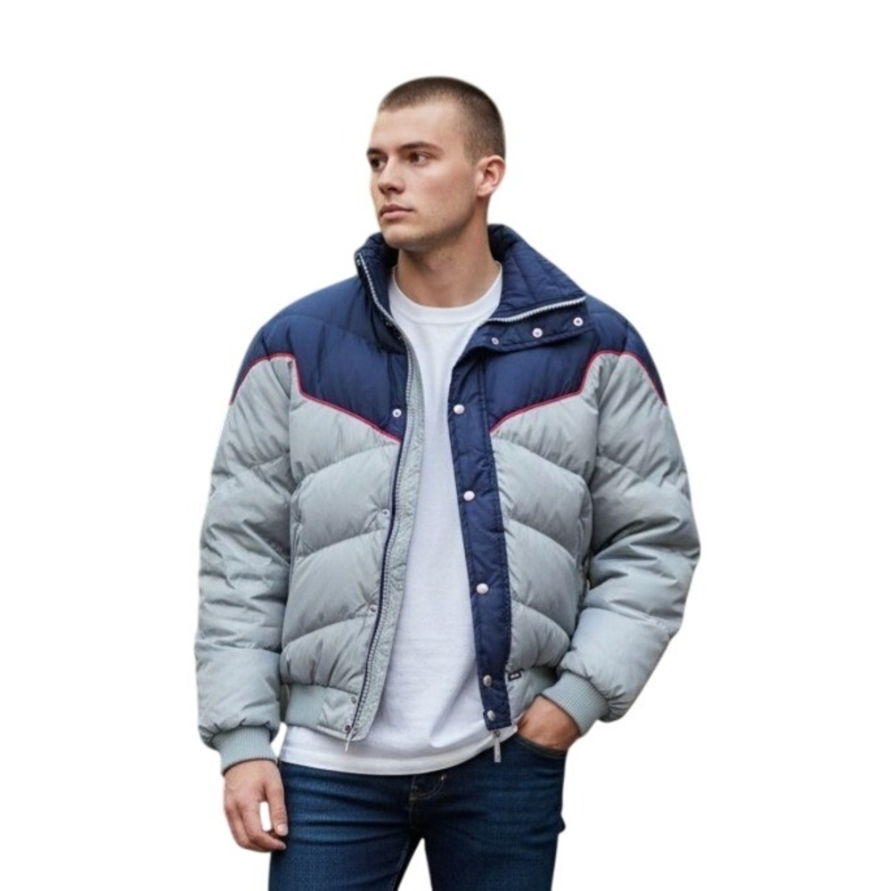 Vintage 80s Pioneer‎ Retro Ski Wear Jones Puffer Jacket Canada Cropped Ski Coat